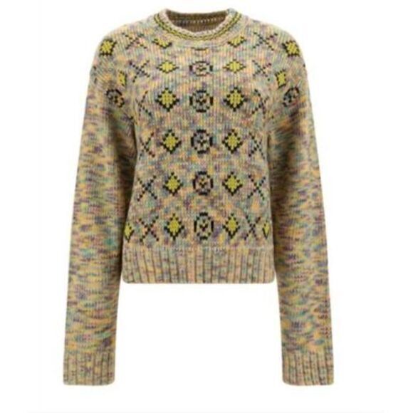 Re/Done Re Done 50s Crew Neck Sweater‎ XO Rainbow Small Knit Retro - Picture 9 of 11